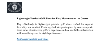 Lightweight Patriotic Golf Shoes for Easy Movement on the Course