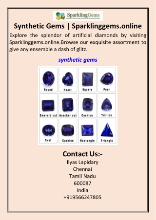 Synthetic Gems Sparklinggems.online