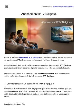 Abonnement IPTV Belgique