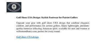 Golf Shoes USA Design Stylish Footwear for Patriot Golfers