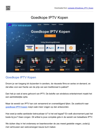 Goedkope iptv kopen