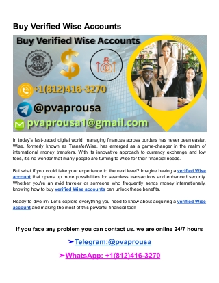 How To Buy Verified Wise Accounts in 2025