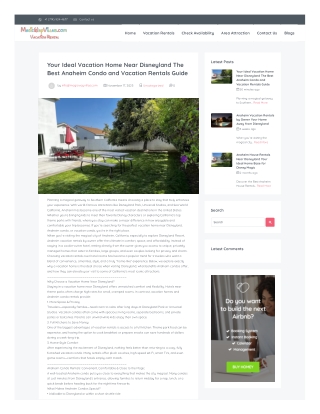 Disneyland Vacation Rentals CA