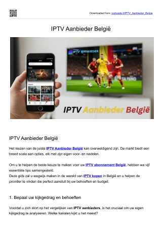 IPTV Aanbieder Belgie