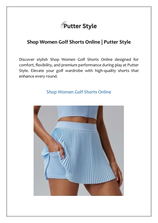 Shop Women Golf Shorts Online | Putter Style