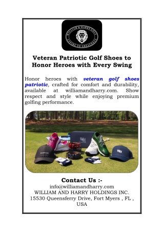 Veteran Patriotic Golf Shoes to Honor Heroes with Every Swing