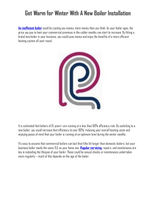 Get Warm for Winter With A New Boiler Installation