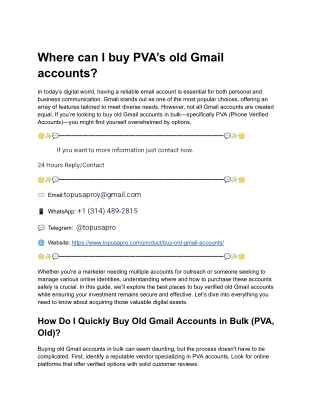 Top Trusted Websites to Buy Gmail Accounts Safely and Easily