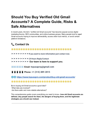 Should You Buy Verified Old Gmail Accounts