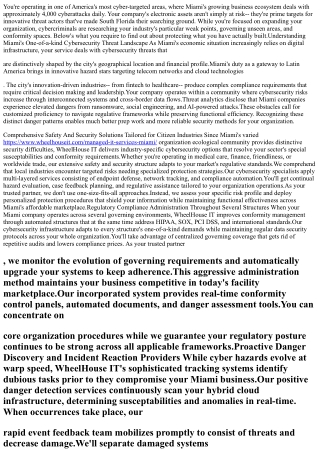 Just How WheelHouse IT Helps Miami Companies Strengthen Cybersecurity and Confor