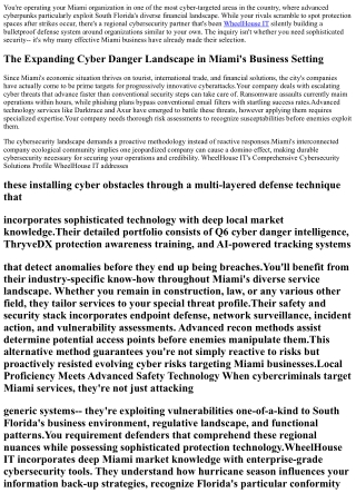 Why Miami Services Count On WheelHouse IT for Cybersecurity Services