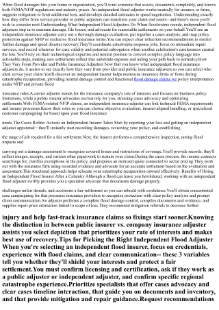 The Role of Independent Flood Insurance Insurance Adjusters in Disaster Recovery