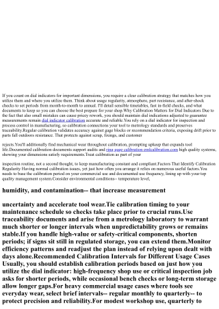 How Commonly Should You Calibrate Your Dial Indicators? An Overview for Industri