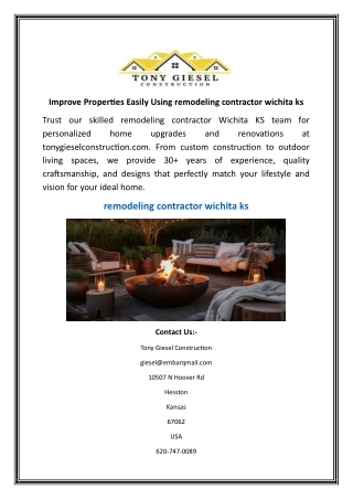 Improve Properties Easily Using remodeling contractor wichita ks