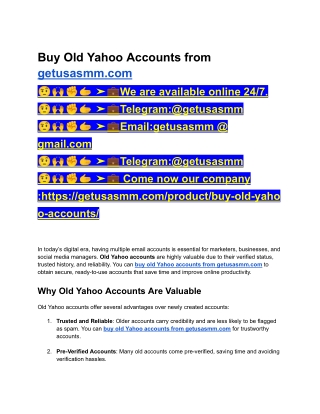Top 10 Website to Buy Yahoo Accounts (Aged & PVA)