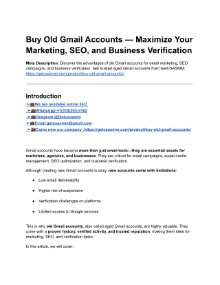 10 PVA Buy Old Gmail Account_s - best quality accounts