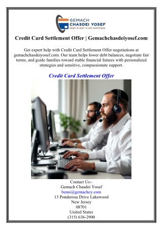 Credit Card Settlement Offer Gemachchasdeiyosef.com