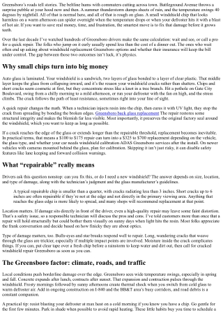 Cracked Windshield Repair in Greensboro: Saving Money with Timely Fixes