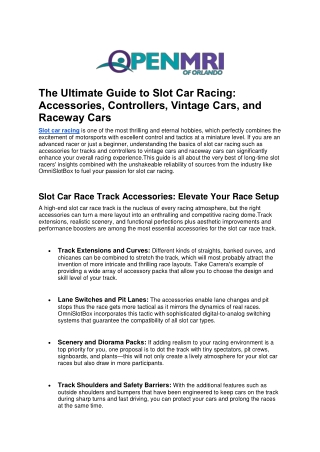 The Ultimate Guide to Slot Car Racing Accessories Controllers Vintage Cars and Raceway Cars