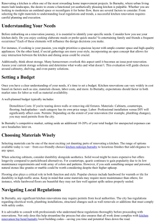 Transform Your Space: Kitchen Renovations in Burnaby