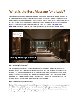 What is the Best Massage for a Lady