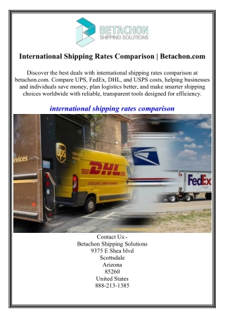 International Shipping Rates Comparison Betachon.com