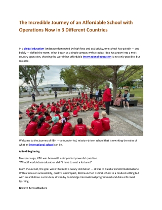 The Incredible Journey of an Affordable School with Operations Now in 3 Different Countries