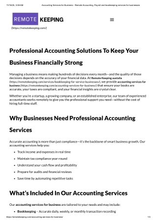 Accounting Services for Business - Remote Accounting, Payroll and bookkeeping services for businesses