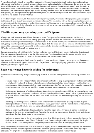 When to Replace Your Water Heater: JB Rooter and Plumbing Guide