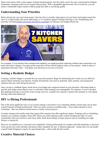 Renovating On A Budget: Affordable Strategies For Stunning Results.