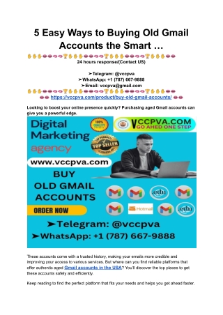 5 Easy Ways to Buying Old Gmail Accounts the Smart …