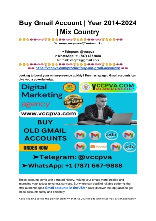 Buy Gmail Account _ Year 2014-2024 _ Mix Country