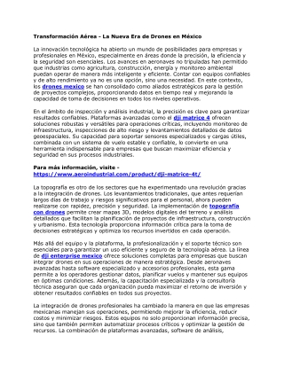 Transformación Aérea - La Nueva Era de Drones en México
