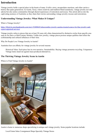 Austinites Share Their Vintage Jewelry Rescues and Restorations!