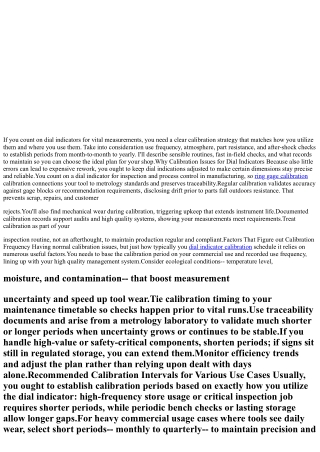 Just how Usually Should You Adjust Your Dial Indicators? A Guide for Industrial