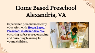 Home Based Preschool Alexandria, VA