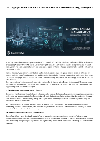 AI-Driven Energy Optimization for Enterprise Sustainability