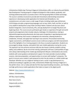 Mobile App Training in Nagercoil