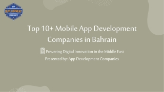 Top 10  Mobile App Development Companies in Bahrain