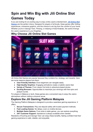 Jili Online Slot Games