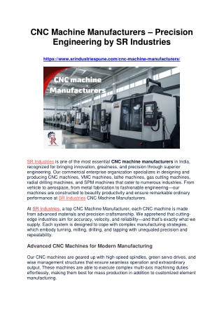 CNC Machine Manufacturers