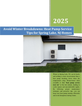 Avoid Winter Breakdowns- Heat Pump Service Tips for Spring Lake, NJ Homes