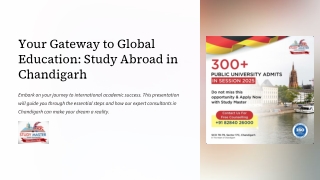 Study Master – Chandigarh’s Leading Experts for Study Visas & IELTS Training