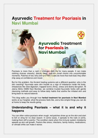 Ayurvedic Treatment for Psoriasis in Navi Mumbai