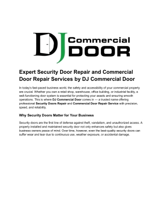 Commercial Wood Door – DJ Commercial Door