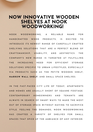 Now Innovative Wooden Shelves at Nook Woodworking!