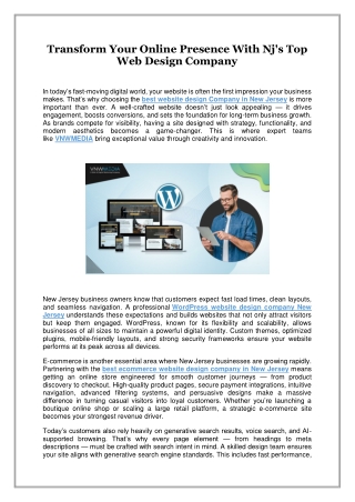 Transform Your Online Presence With Nj's Top Web Design Company