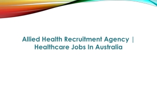 Allied Health Recruitment Agency _ Healthcare Jobs In Australia