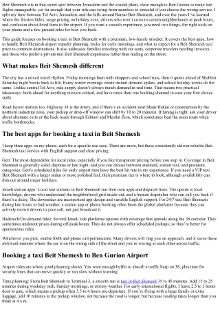 Book Taxi Beit Shemesh: Best Apps and Booking Tips