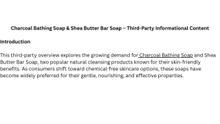 Benefits of Charcoal Bathing Soap & Shea Butter Bar Soap